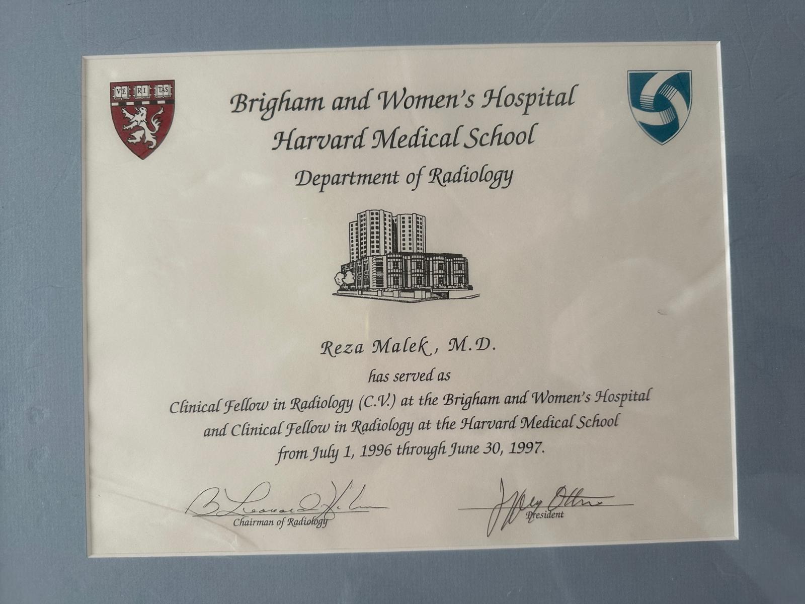 Clinical Fellow in Radiology — July 1996 – June 1997 — Harvard Medical School · Brigham and Women's Hospital