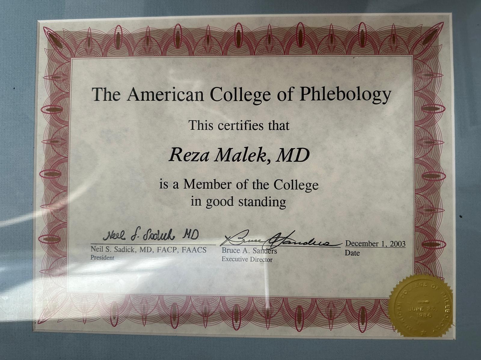 Member in Good Standing — December 2003 — The American College of Phlebology
