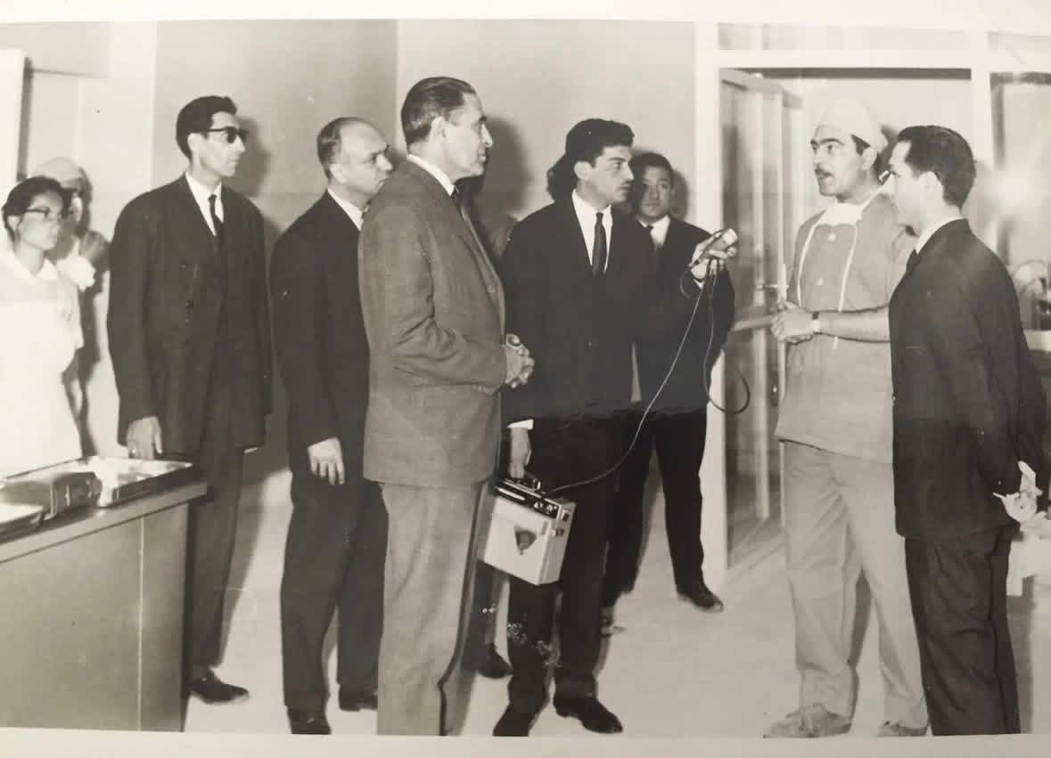 Dr. Hossein Maleksalehi speaking to press at the opening of his hospital